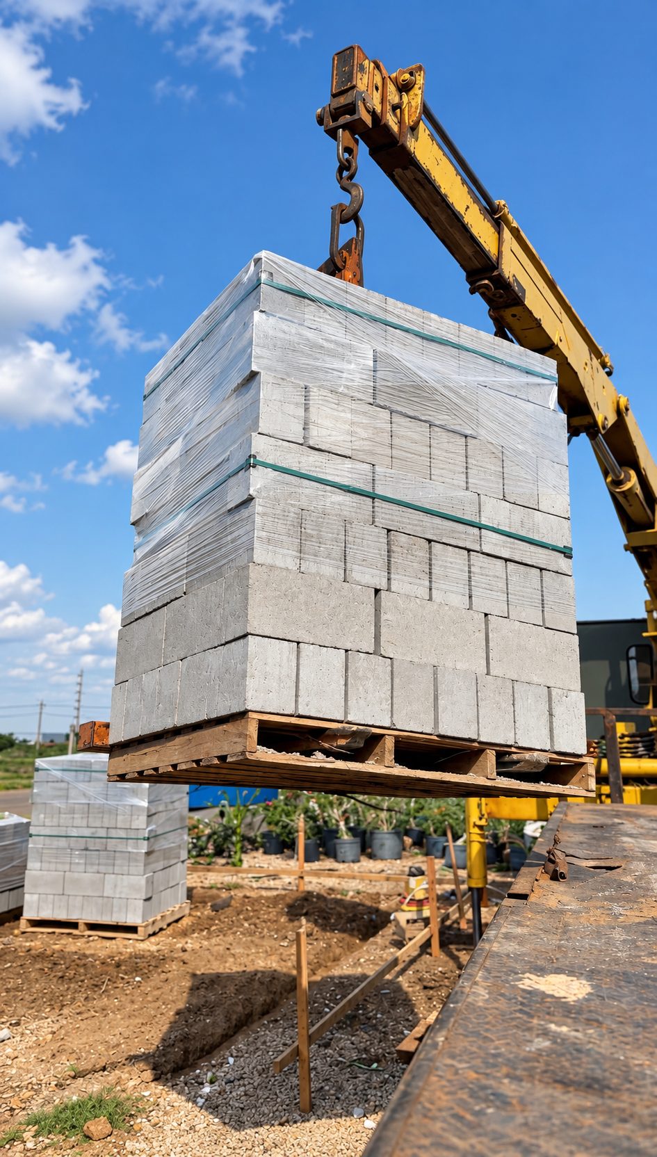 Fornecedores homologados Hormigon entregando materiais na obra